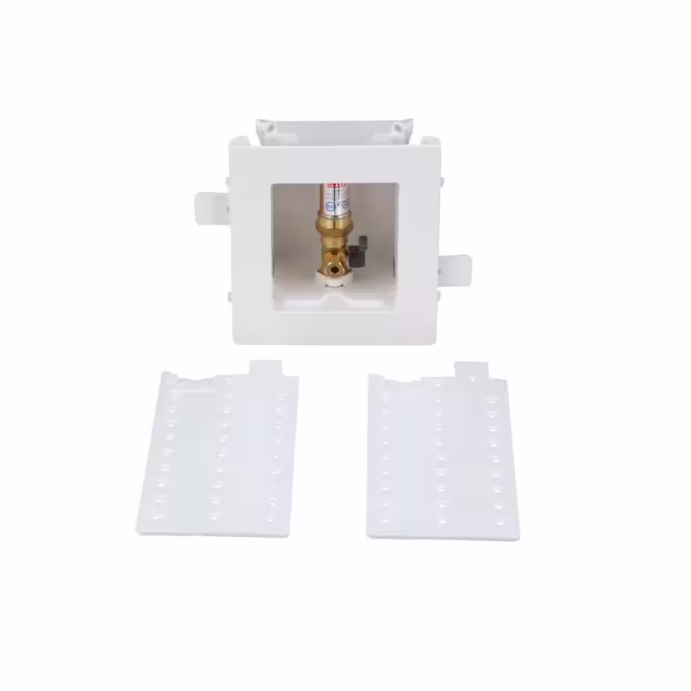 Oatey Moda 1/2 in. Brass PEX1870 Compression Ice Maker Outlet Box with Water Hammer Arrestor