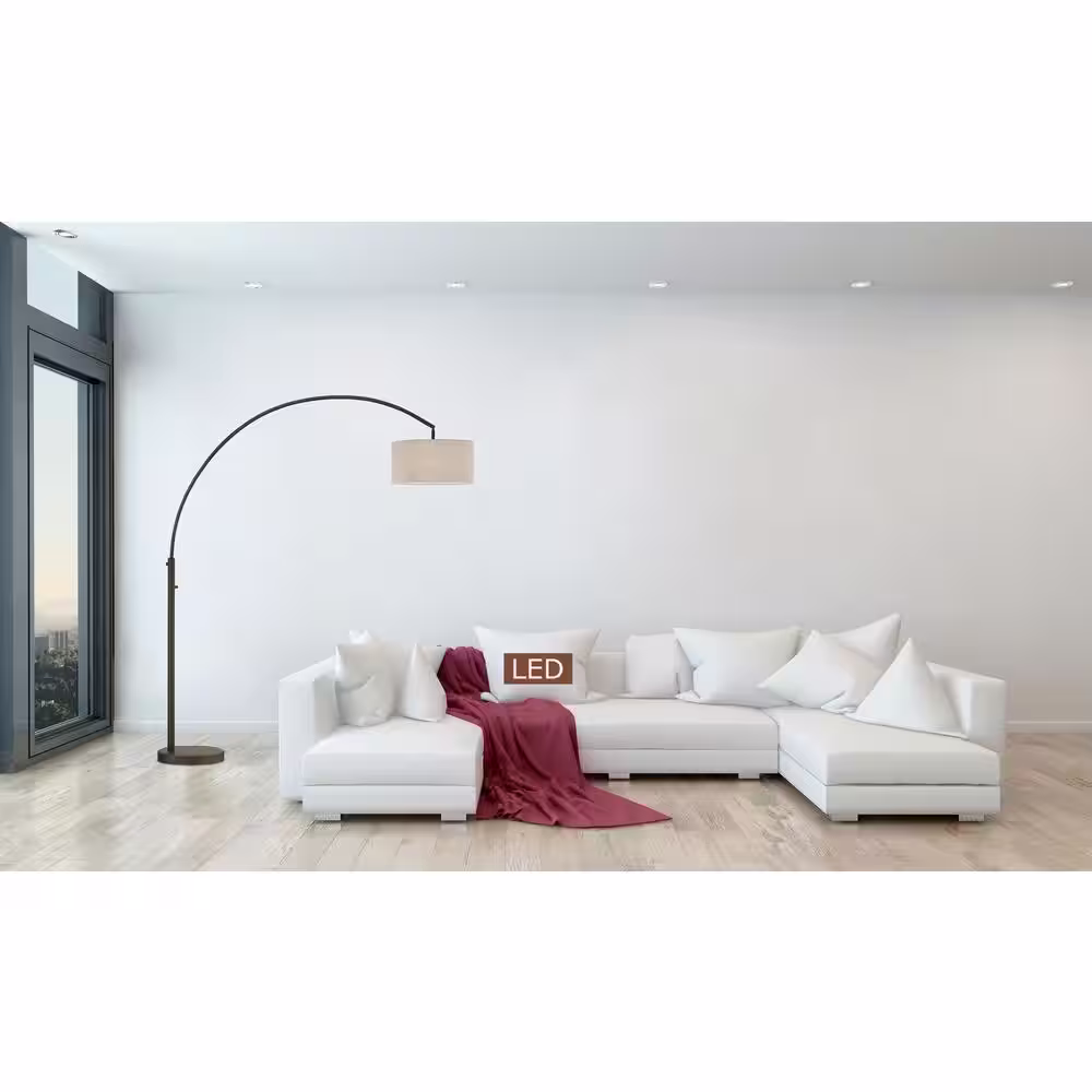 ARTIVA Elena 80 in. Antique Bronze LED Arch Floor Lamp with Dimmer