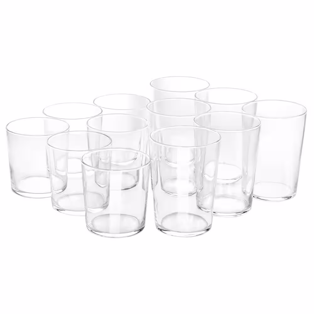 None 12-Piece Bowey Double Old Fashion and Highball Glassware Set