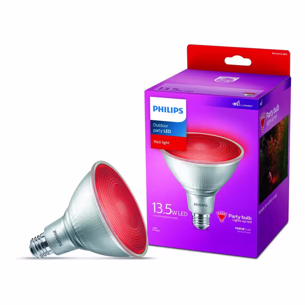 Philips 90-Watt Equivalent PAR 38 LED Flood in Red (1-Pack)