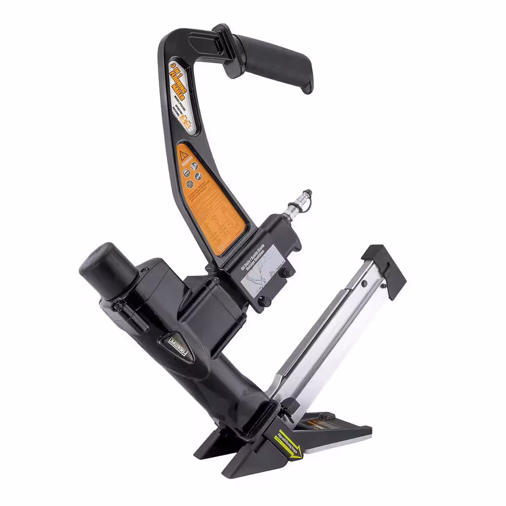 Freeman Pneumatic 3-in-1 15.5-Gauge and 16-Gauge 2 in. Flooring Nailer/Stapler with Flooring Mallet, Base Plates and Case
