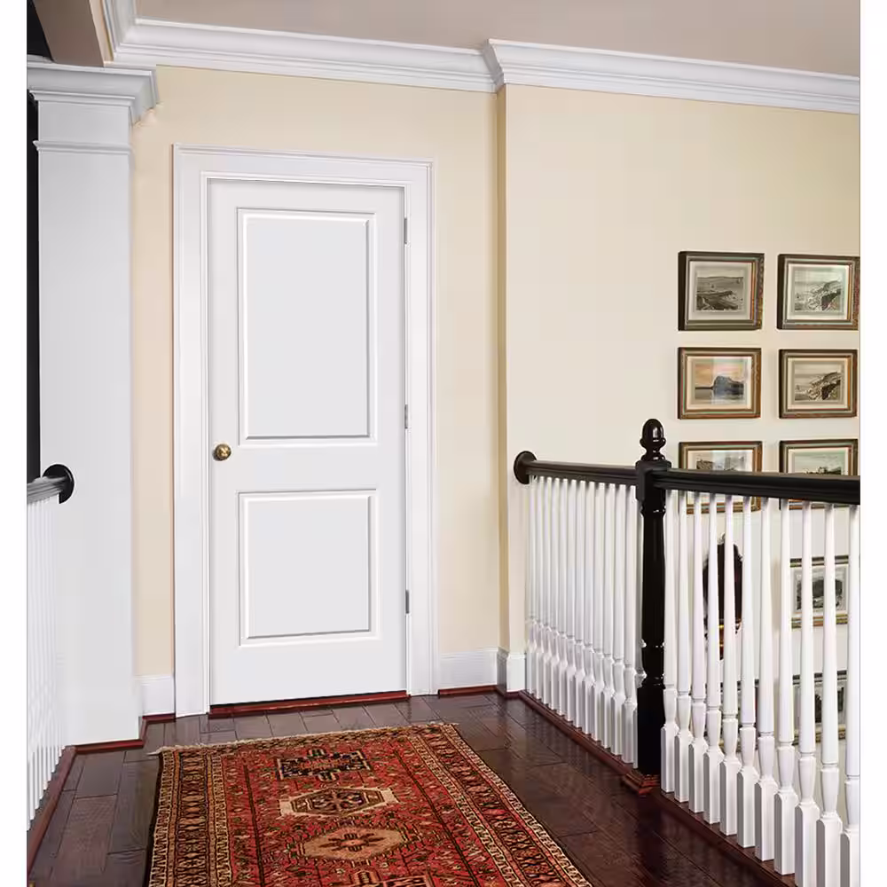 JELD-WEN Carved C2020 Smooth 2-Panel Primed MDF Interior Door Slab