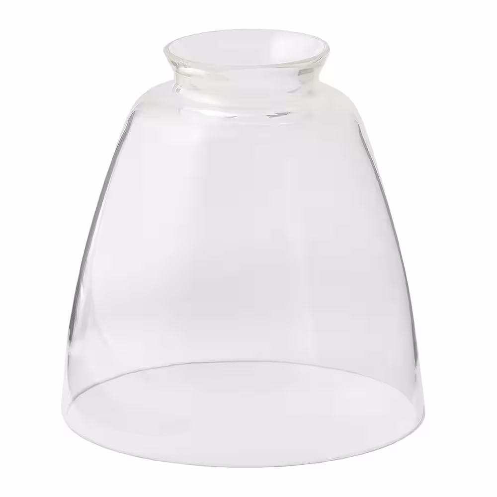 None 2-1/4 in. Fitter Clear Glass Bell Replacement Lamp Shade For Ceiling Fan Lights and Vanities