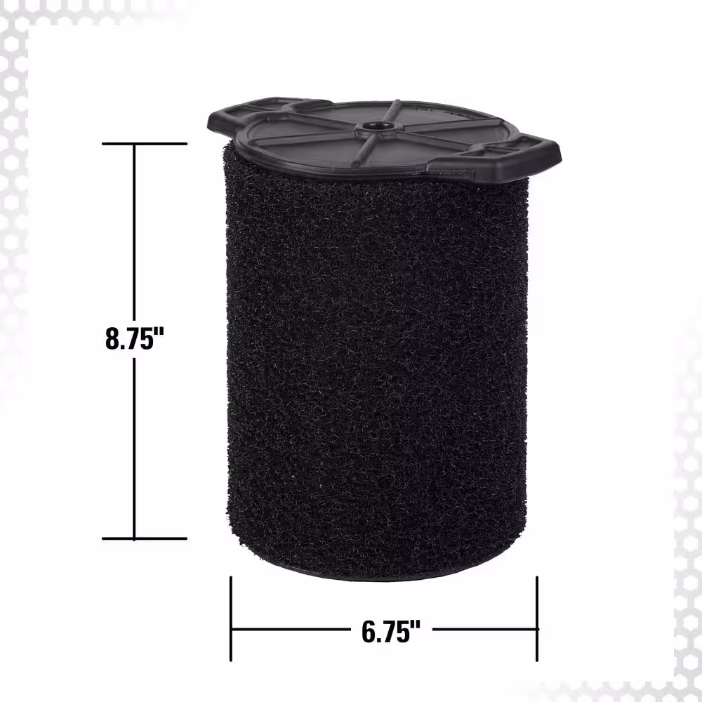 RIDGID Wet Debris Application Foam Wet/Dry Vac Cartridge Filter for Most 5 Gallon and Larger RIDGID Shop Vacuums (16-Pack)
