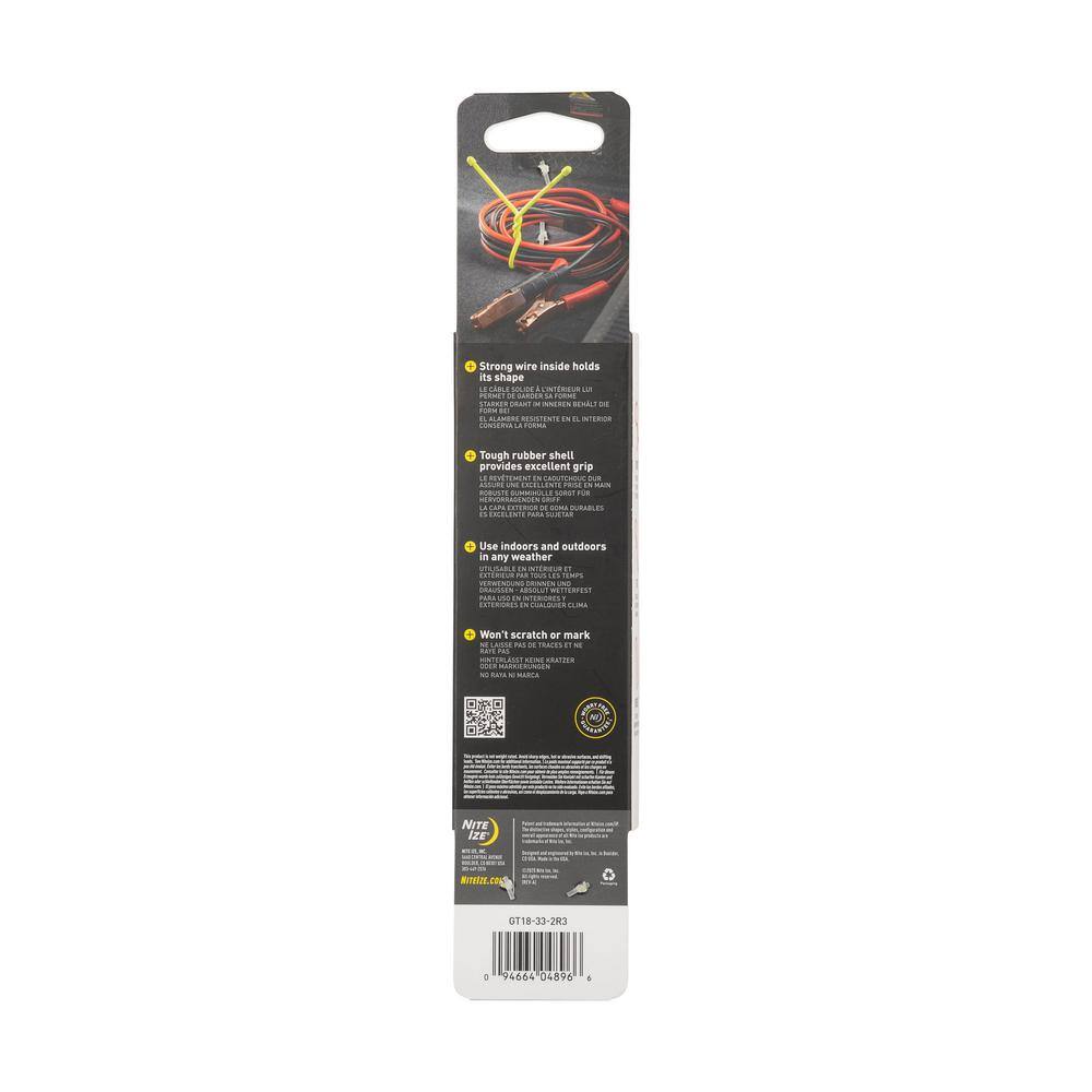Nite Ize 18 in. Gear Tie in Neon Yellow (2-Pack)