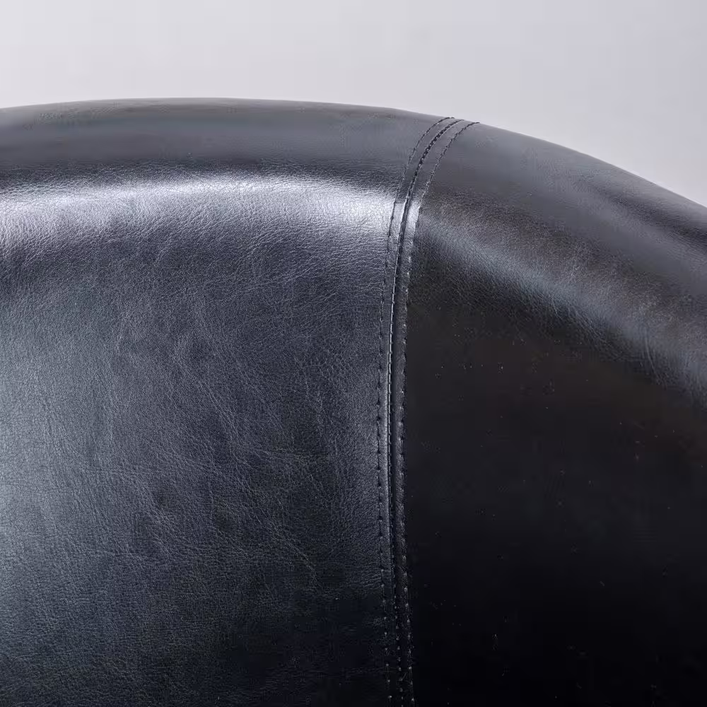 Noble House Daymian Black PU Swivel Club Chair