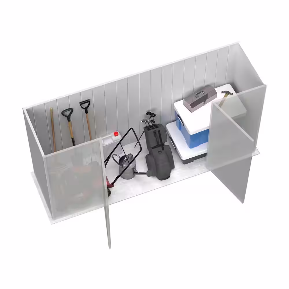 ABSCO Space Saver 10 ft. W x 2.5 ft. D Galvanized Steel Metal Shed in Woodland Gray with SNAPTiTE Assembly System (25 Sq. ft.)
