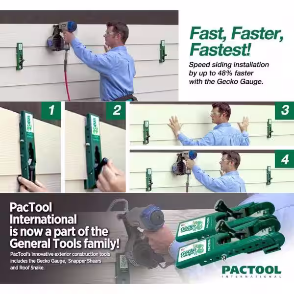 PacTool Gecko Gauge Siding Gauges for 7/16 in. LP Siding Installation (1-Set per Package)