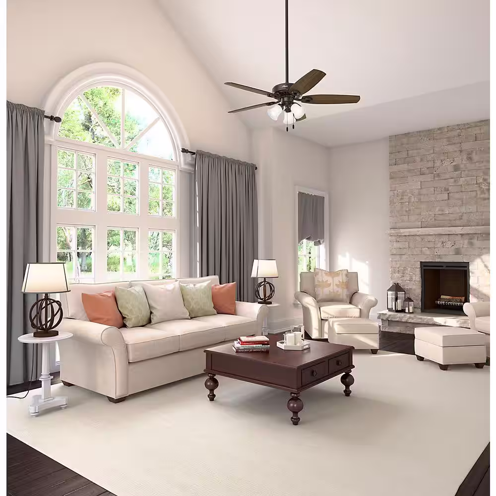 Hunter Builder Plus 52 in. Indoor New Bronze Ceiling Fan with Light Kit