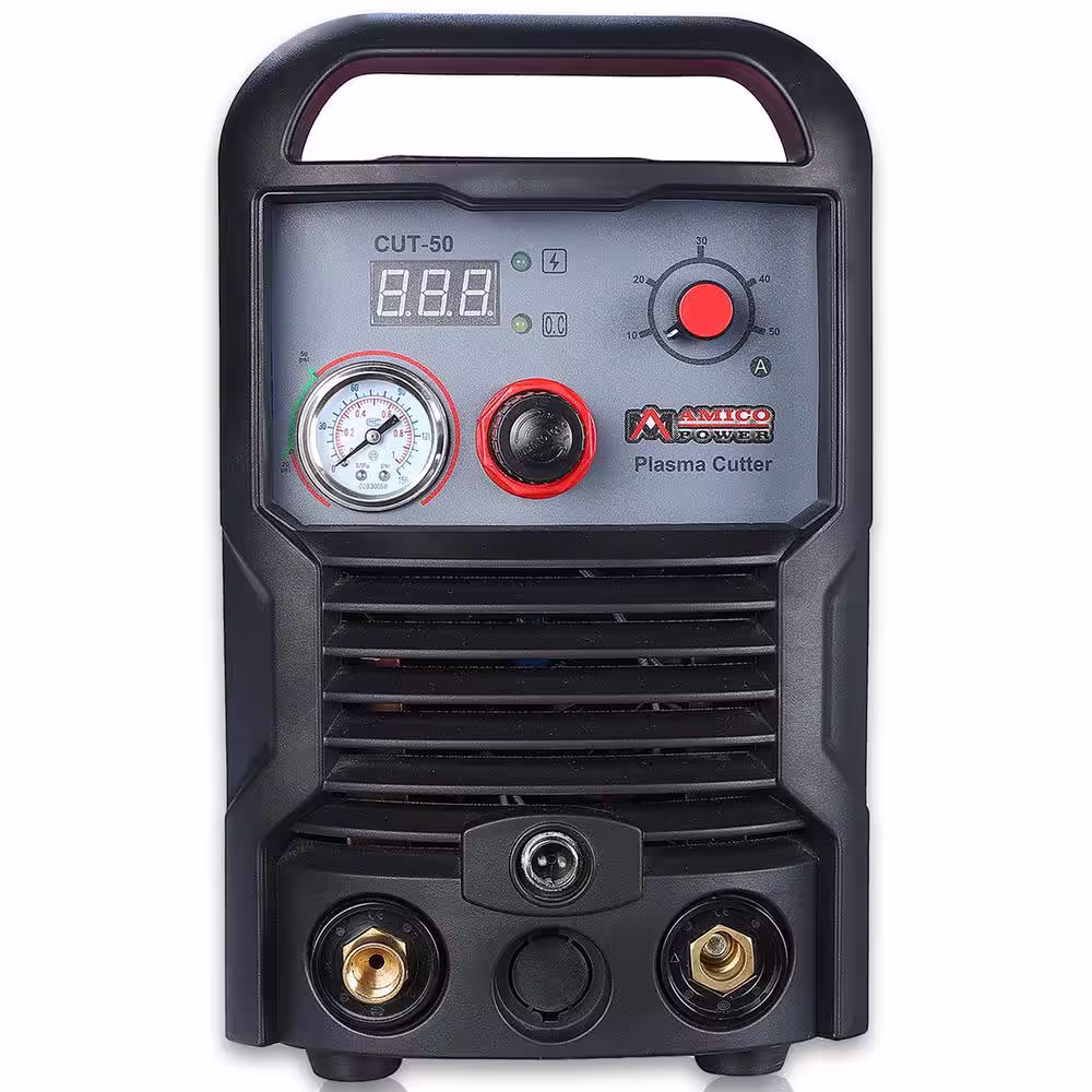 AMÂ AMICO ELECTRIC 50 Amp Plasma Cutter Colossal Tech. 3/4 in. Clean Cut 110/230-Volt Compatible DC Inverter Cutting Machine