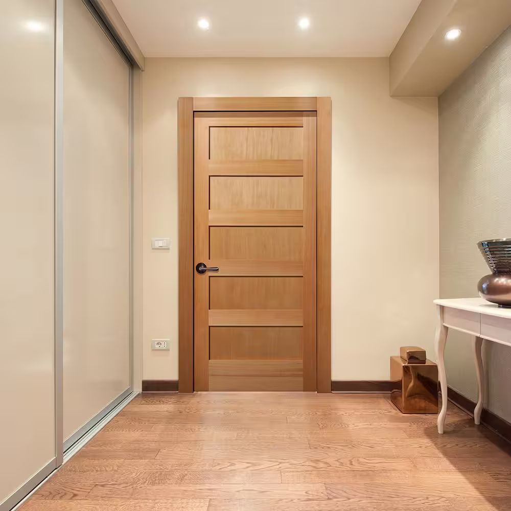 Builders Choice 30 in. x 80 in. 5-Panel Shaker Solid Core Unfinished Fir Wood Interior Door Slab