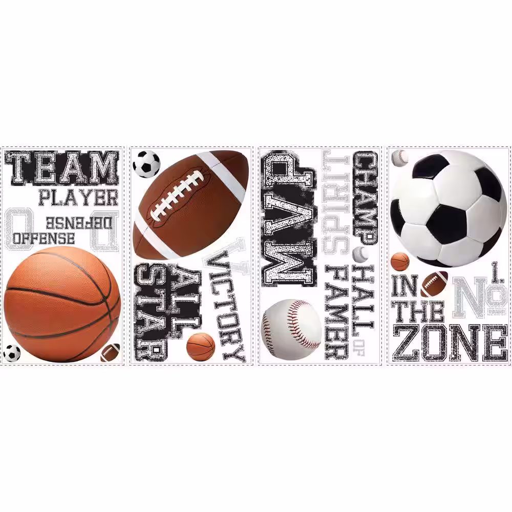 RoomMates All Star Sports Saying Peel and Stick Wall Decal