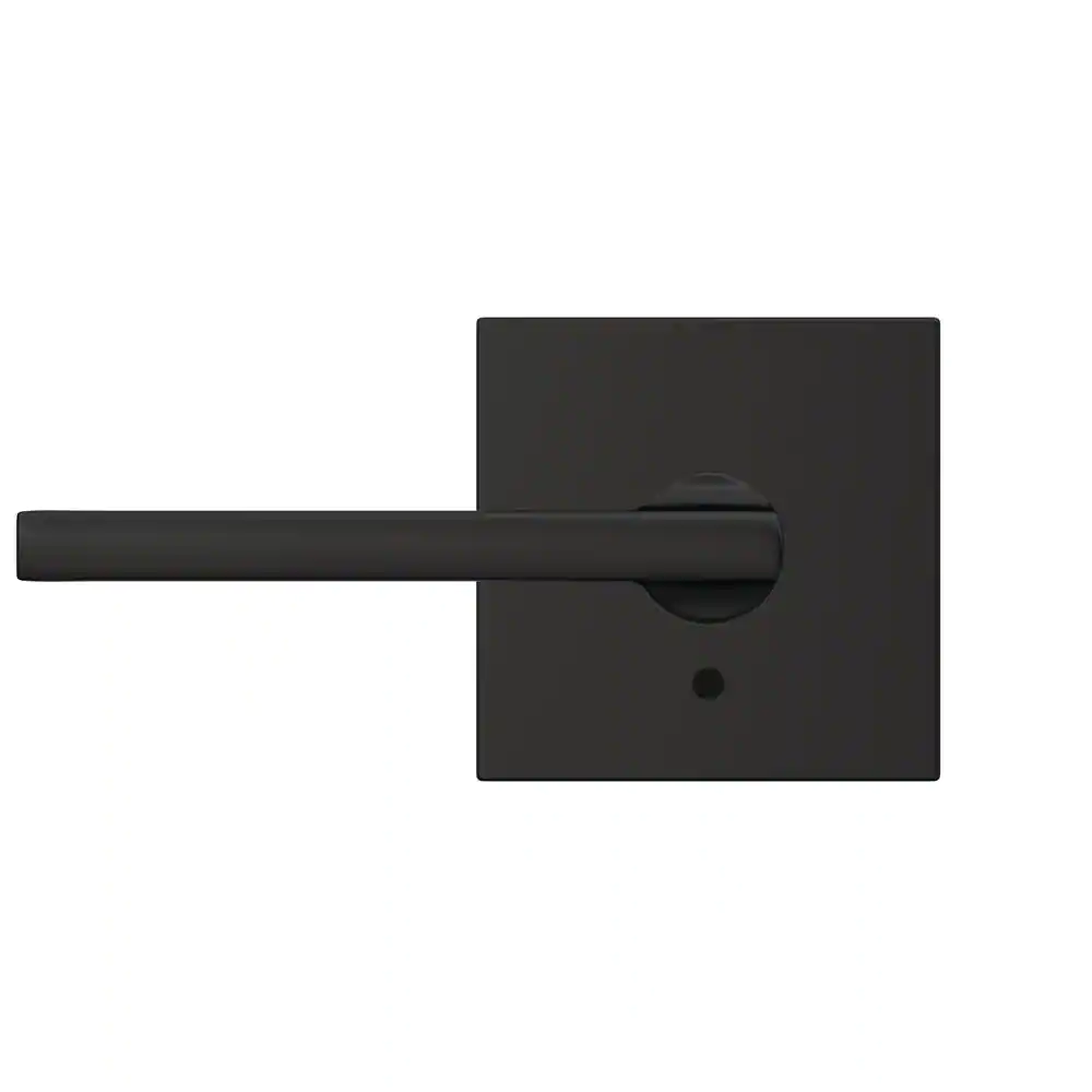 Schlage Custom Latitude Matte Black Dummy Door Handle with Collins Trim (2-Pack)