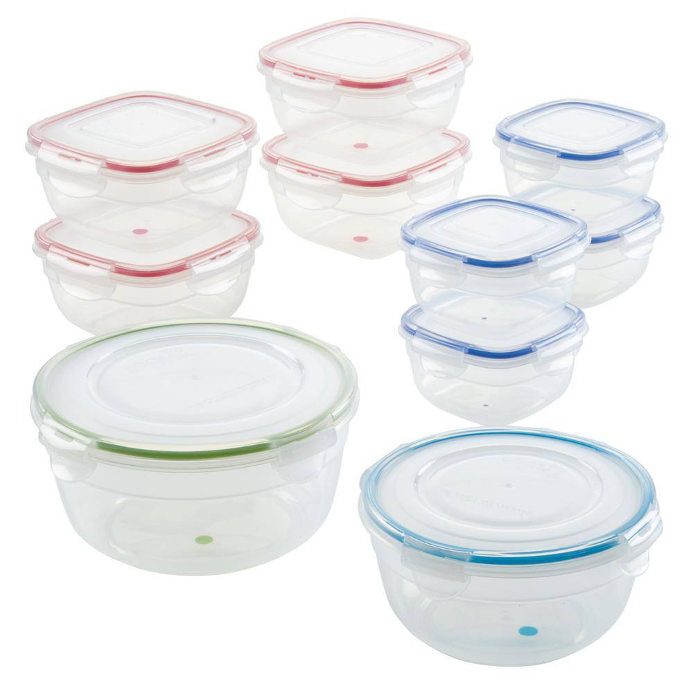 None Color Mates 20-Piece Food Storage Container and Organization Set