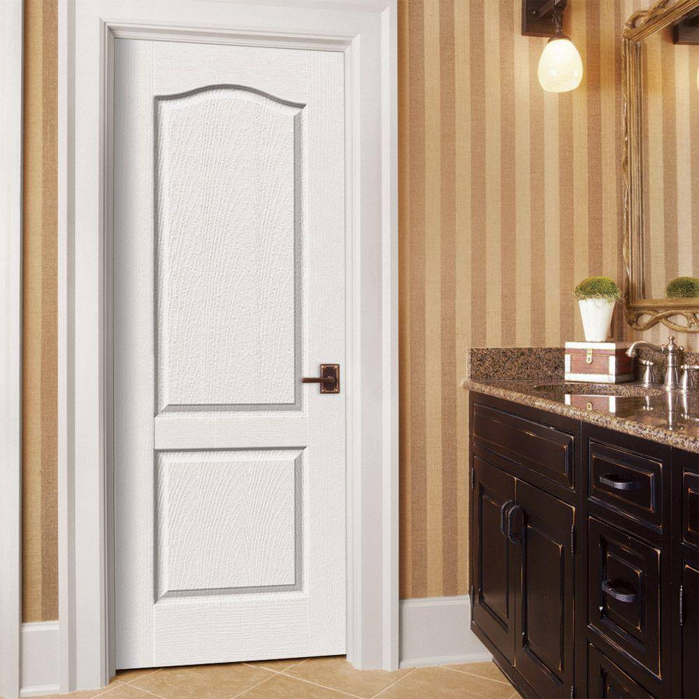 JELD-WEN 30 in. x 80 in. Princeton White Painted Left-Hand Smooth Solid Core Molded Composite MDF Single Prehung Interior Door