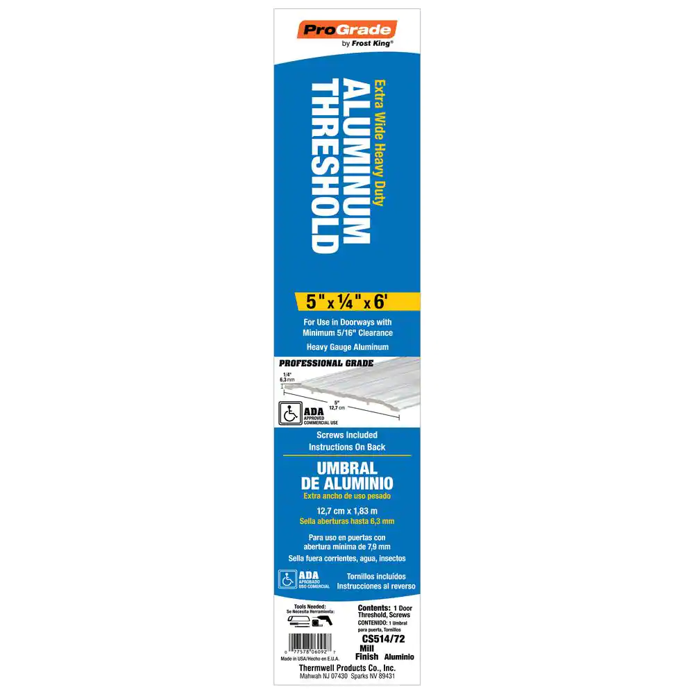 Frost King 5 in. x 1/4 in. x 72 in. Commercial Threshold