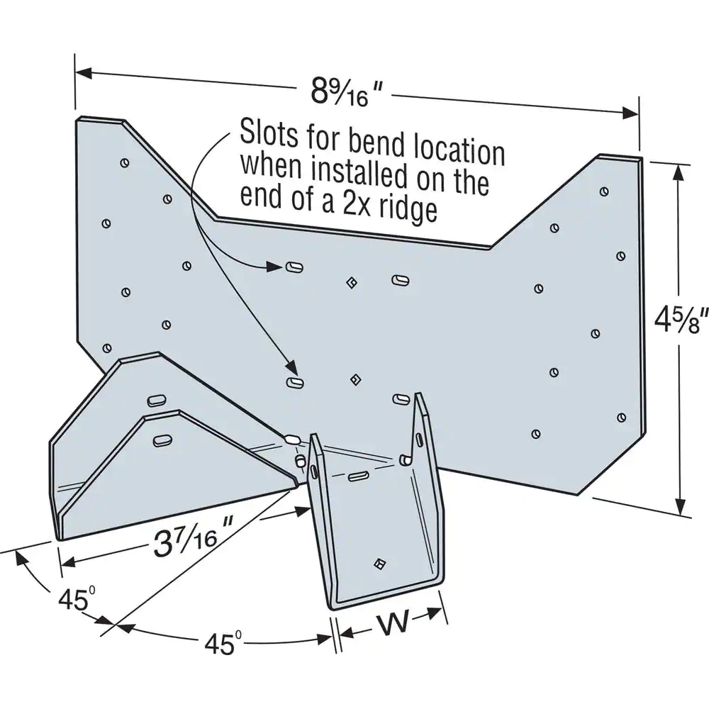 Simpson Strong-Tie HRC Galvanized Hip Ridge Connector for 2x Nominal Lumber