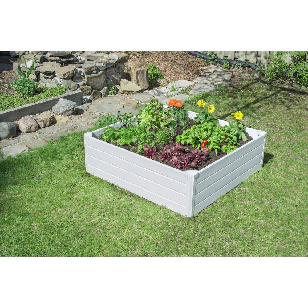 Nuvue White PVC Deluxe Raised Garden Bed