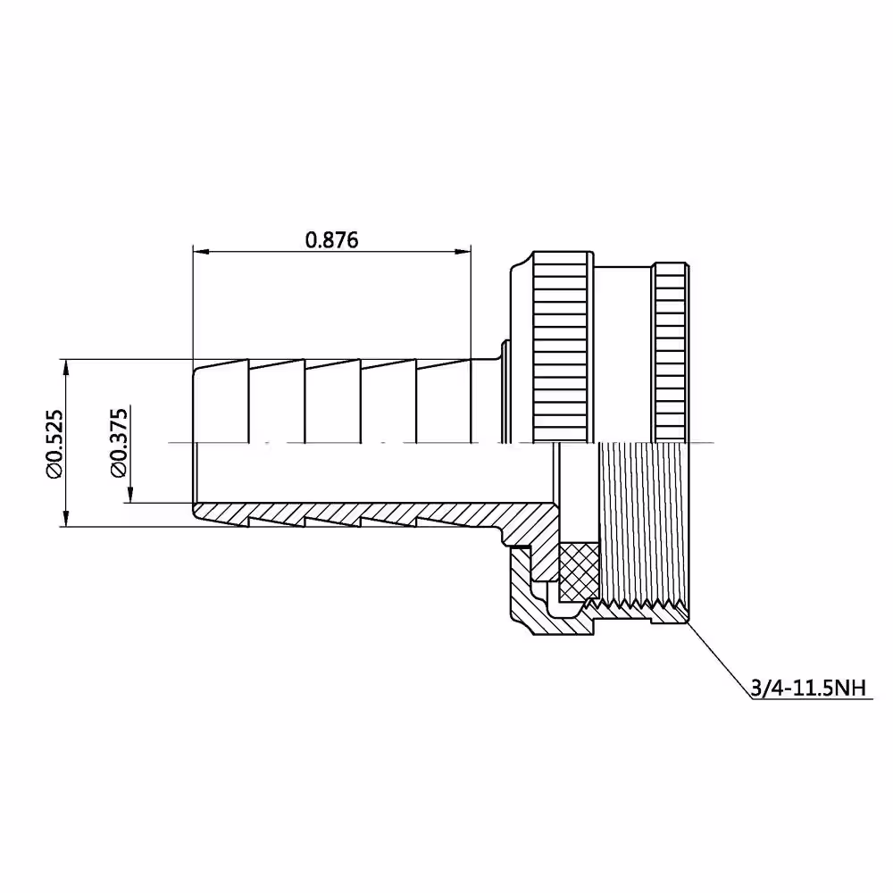 Everbilt 3/4 in. FHT x 1/2 in. Barb Brass Adapter Fitting
