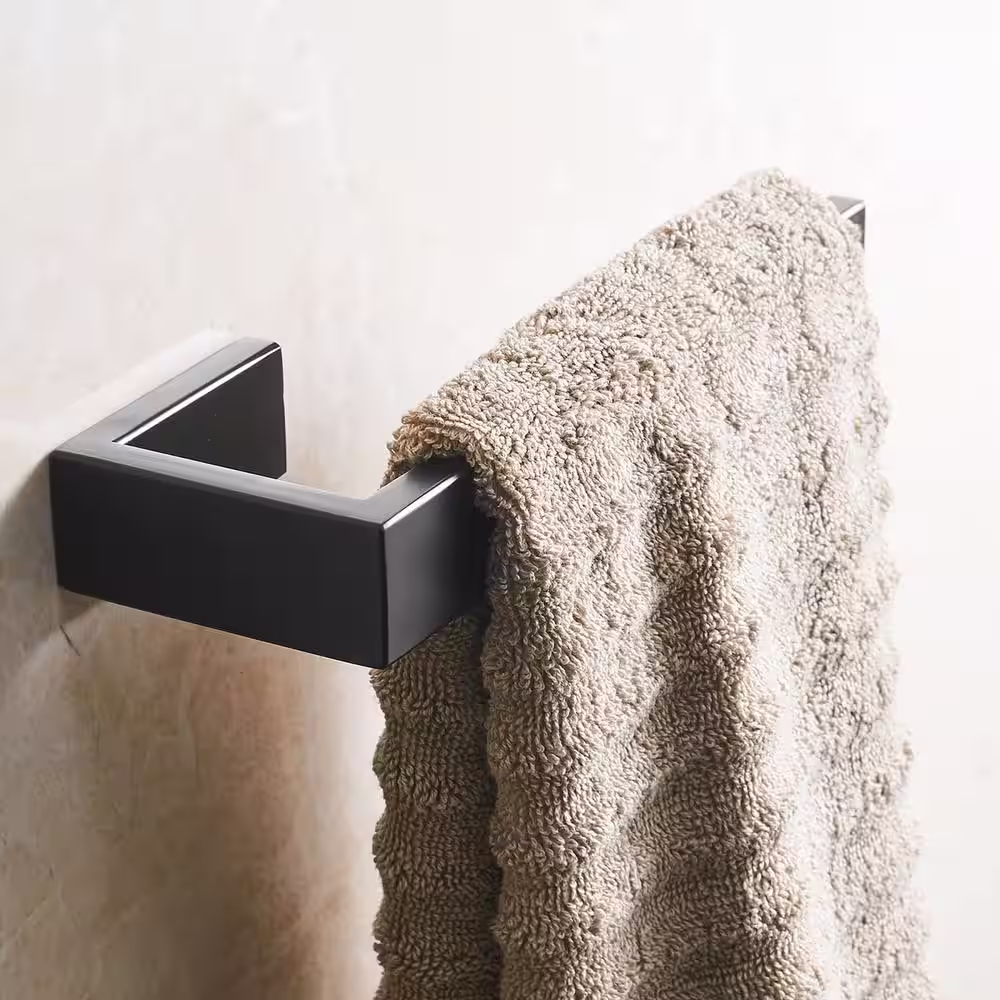 matrix decor 8.26 in. Wall Mounted Towel Bar in Black
