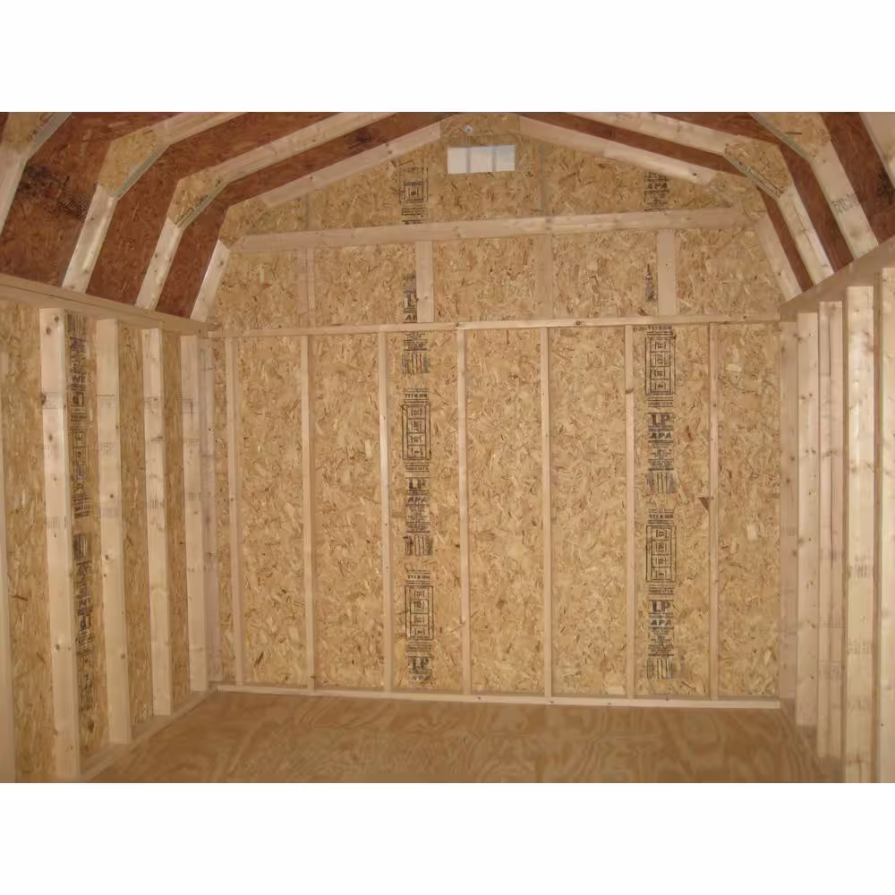 LITTLE COTTAGE CO. Classic Gambrel 12 ft. x 14 ft. Wood Storage Building DIY Kit with 6 ft. Sidewalls with Floor