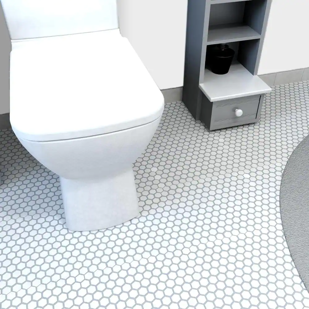 Merola Tile Metro 1 in. Hex Glossy White 10-1/4 in. x 11-7/8 in. Porcelain Mosaic Tile (8.6 sq. ft./Case)