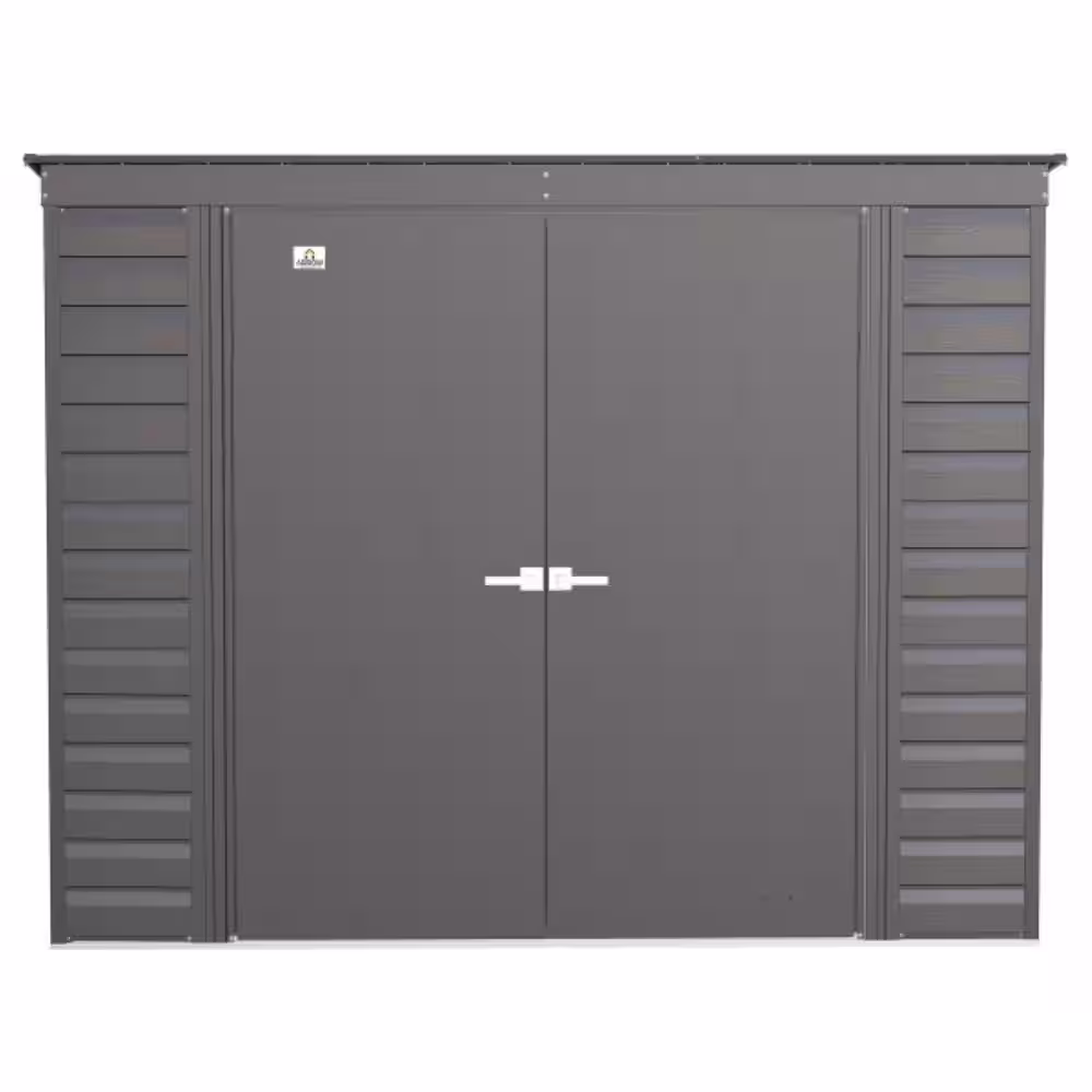 Arrow Select 8 ft. W x 4 ft. D Charcoal Metal Shed 28 sq. ft.