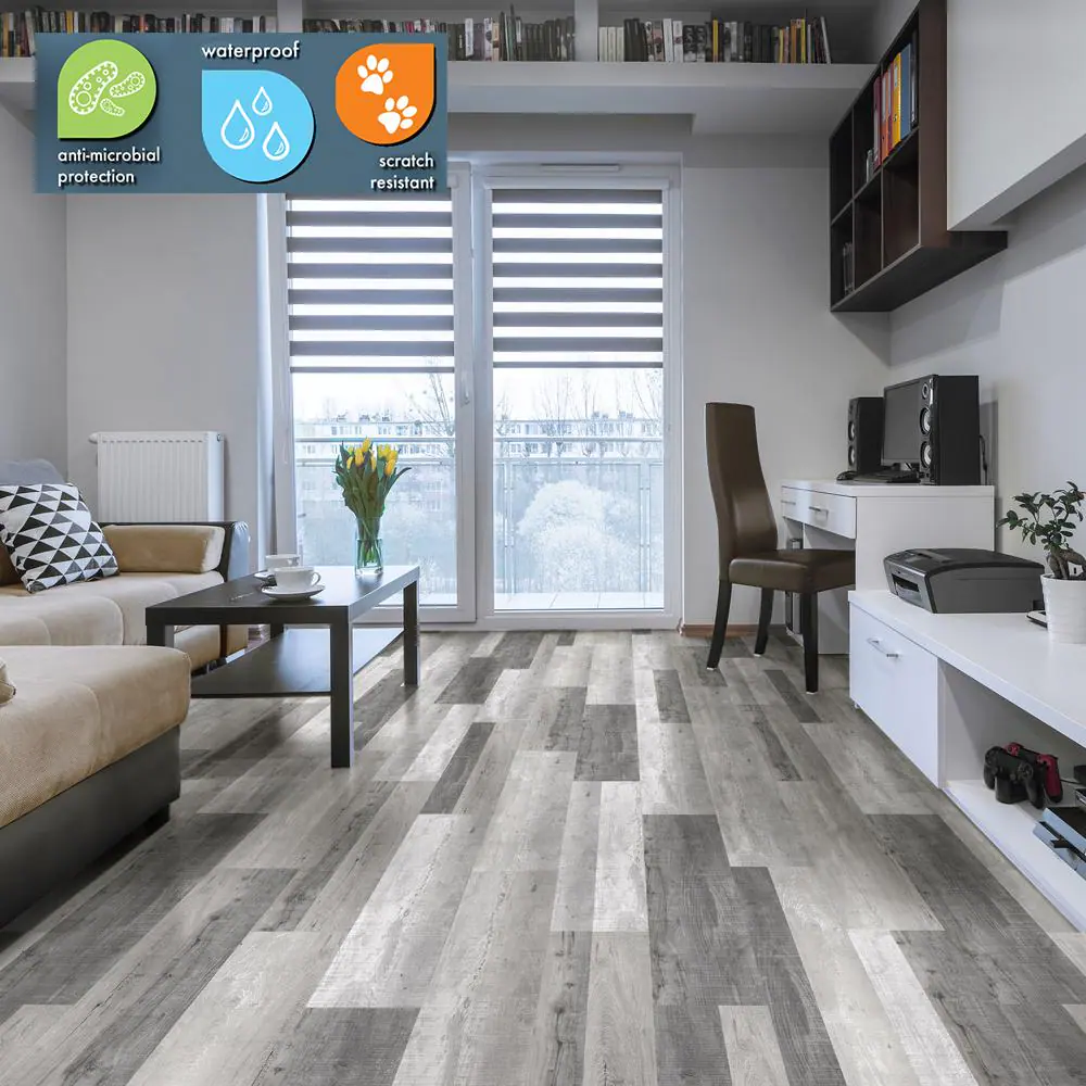 Lifeproof Alpine Backwoods Oak 6 MIL x Multi-Width x 48 in. L Click Lock Waterproof Luxury Vinyl Plank Flooring (19.5 sqft/case)