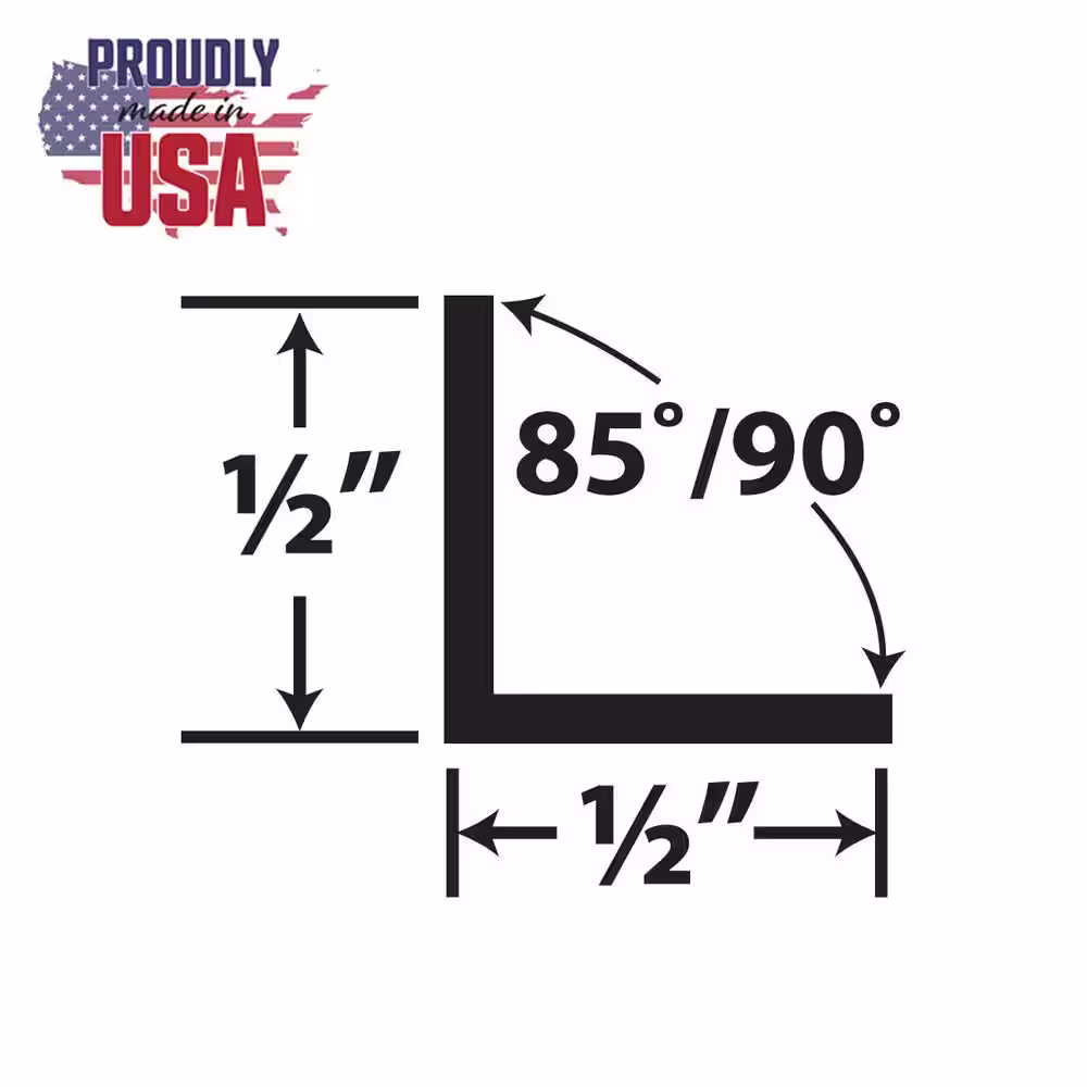 None 1/2 in. D x 1/2 in. W x 72 in. L White Styrene Plastic 90Â° Even Leg Angle Moulding 108 Total Lineal Feet (18-Pack)