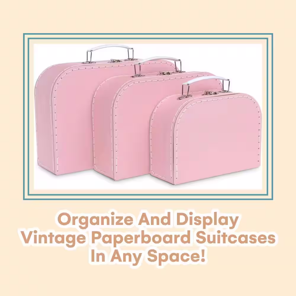 None 3 Decorative Storage Boxes Paperboard Vintage Suitcase Prop Cardboard Suitcase for Antique Travel Decorations