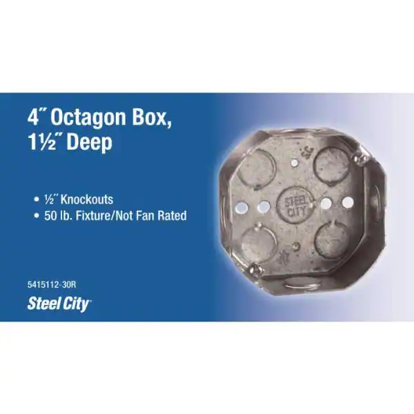 None 4 in. Octagon Box with 1/2 in. Knockouts
