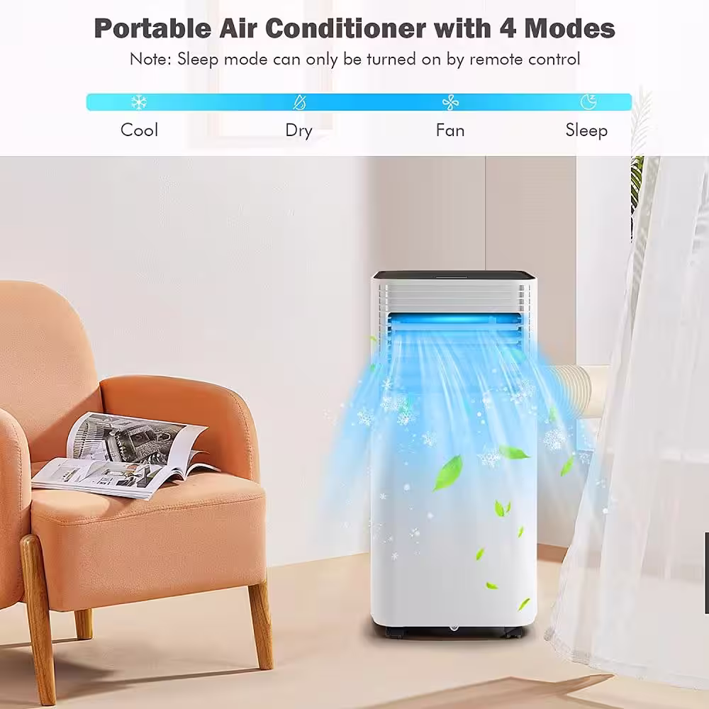 Gymax 3-in-1 Air Conditioner Dehumidifier Portable Air Cooler with Remote Control & Casters Black