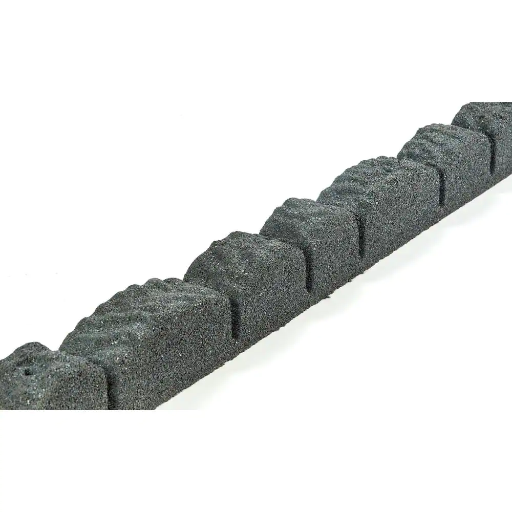 Rubberific 4 ft. Gray Cobblestone Rubber Landscape Edging (4-Pack)