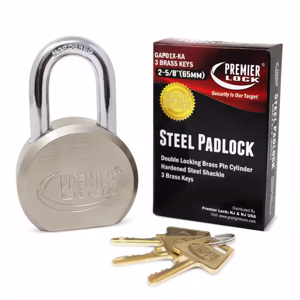 Premier Lock 2-5/8 in. Premier Solid Steel Commercial Gate Keyed Padlock with Short Shackle and 36 Keys Total (12-Pack, Keyed Alike)