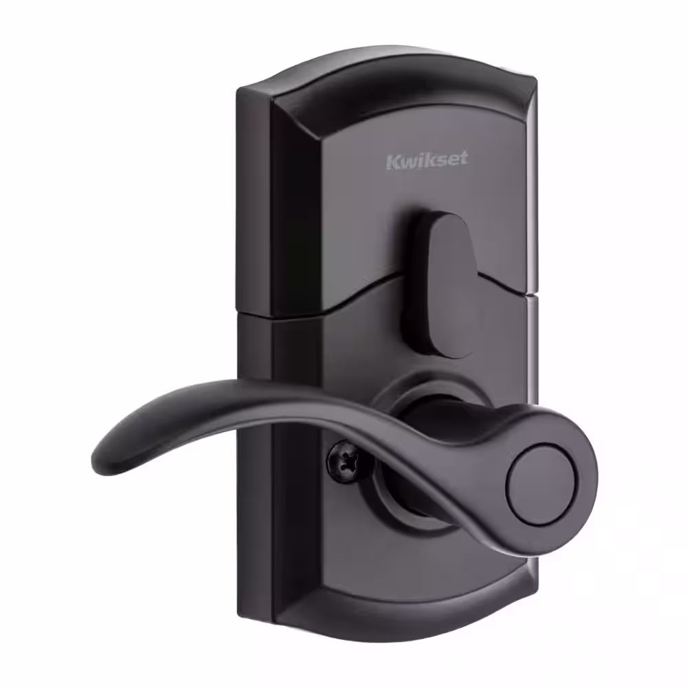 Kwikset 955 SmartCode Matte Black Electronic Pembroke Door Handle Featuring SmartKey Security
