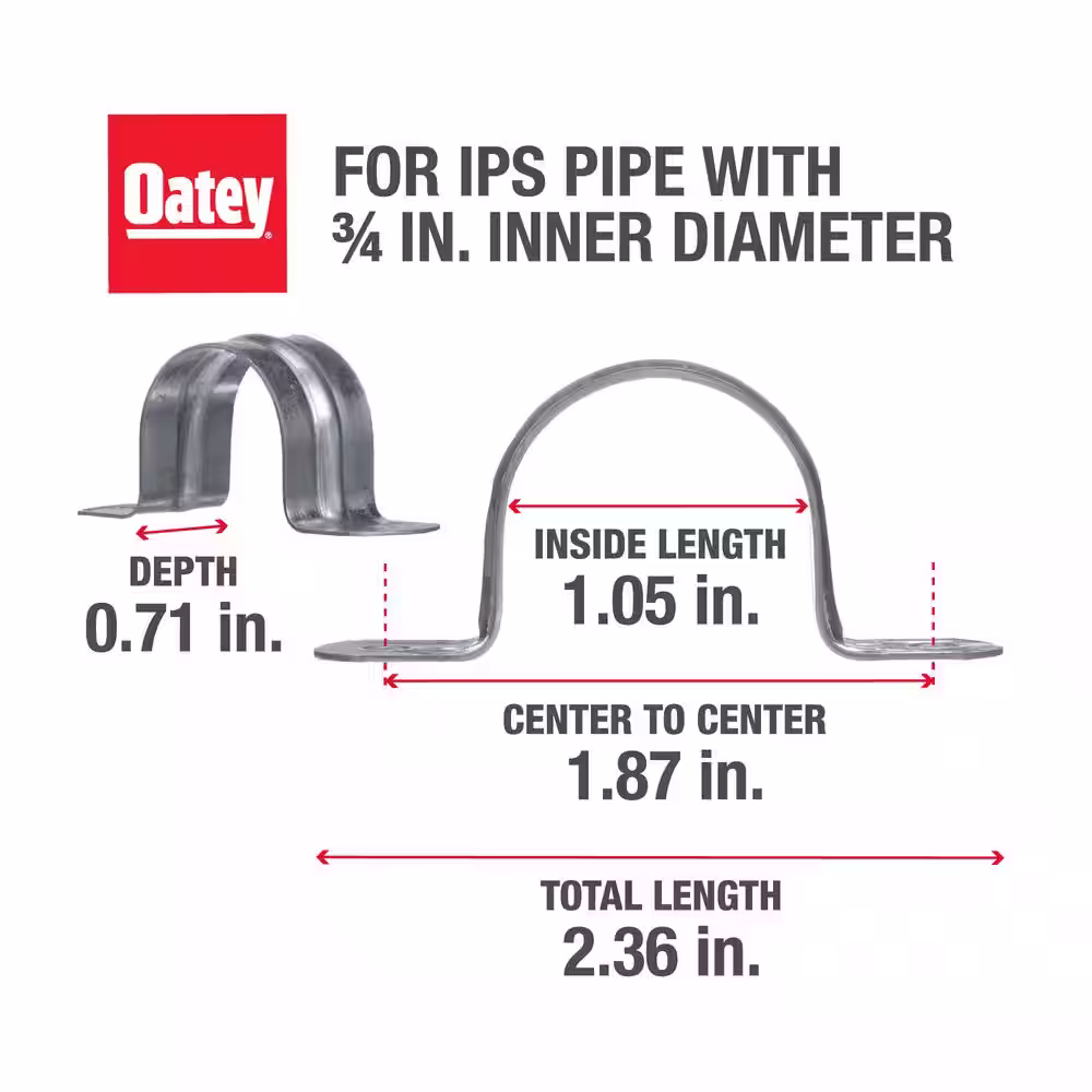 Oatey 3/4 in. Galvanized 2-Hole Pipe Hanger Strap (10-Pack)