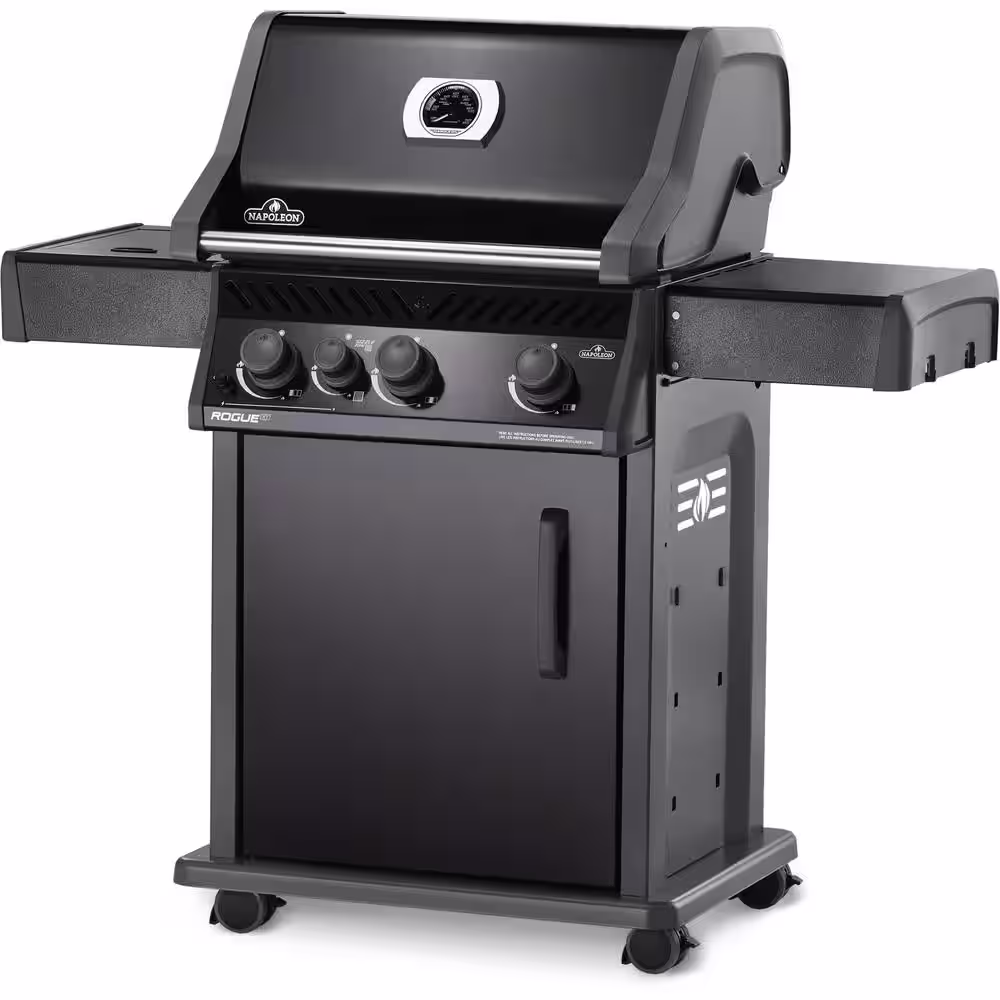 NAPOLEON Rogue 3-Burner Natural Gas Grill with Infrared Side Burner in Black