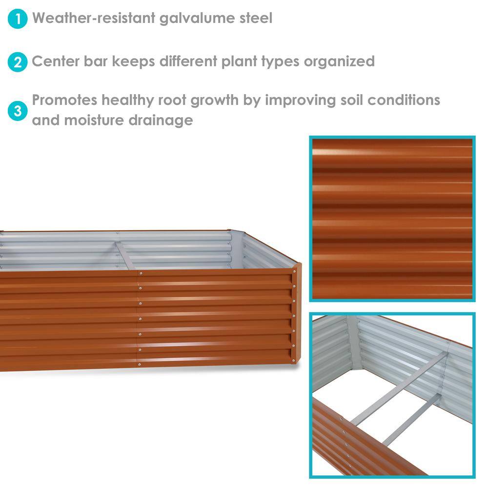 Sunnydaze Decor Sunnydaze 71 in. x 35.5 in. Brown Galvalume Galvanized Steel Raised Garden Bed