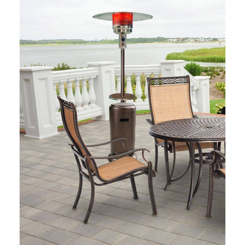 Cambridge 7 ft. 41000 BTU Hammered Bronze Finish Steel Umbrella Propane Patio Heater
