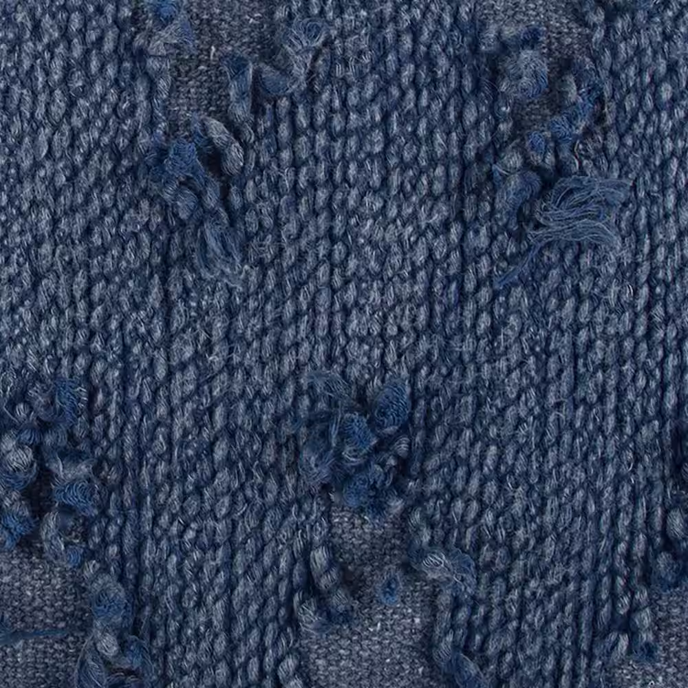 None Blue Geometric Chevron Applied Cotton Cording Cotton Poly Filled 14 in. x 26 in. Decorative Throw Pillow