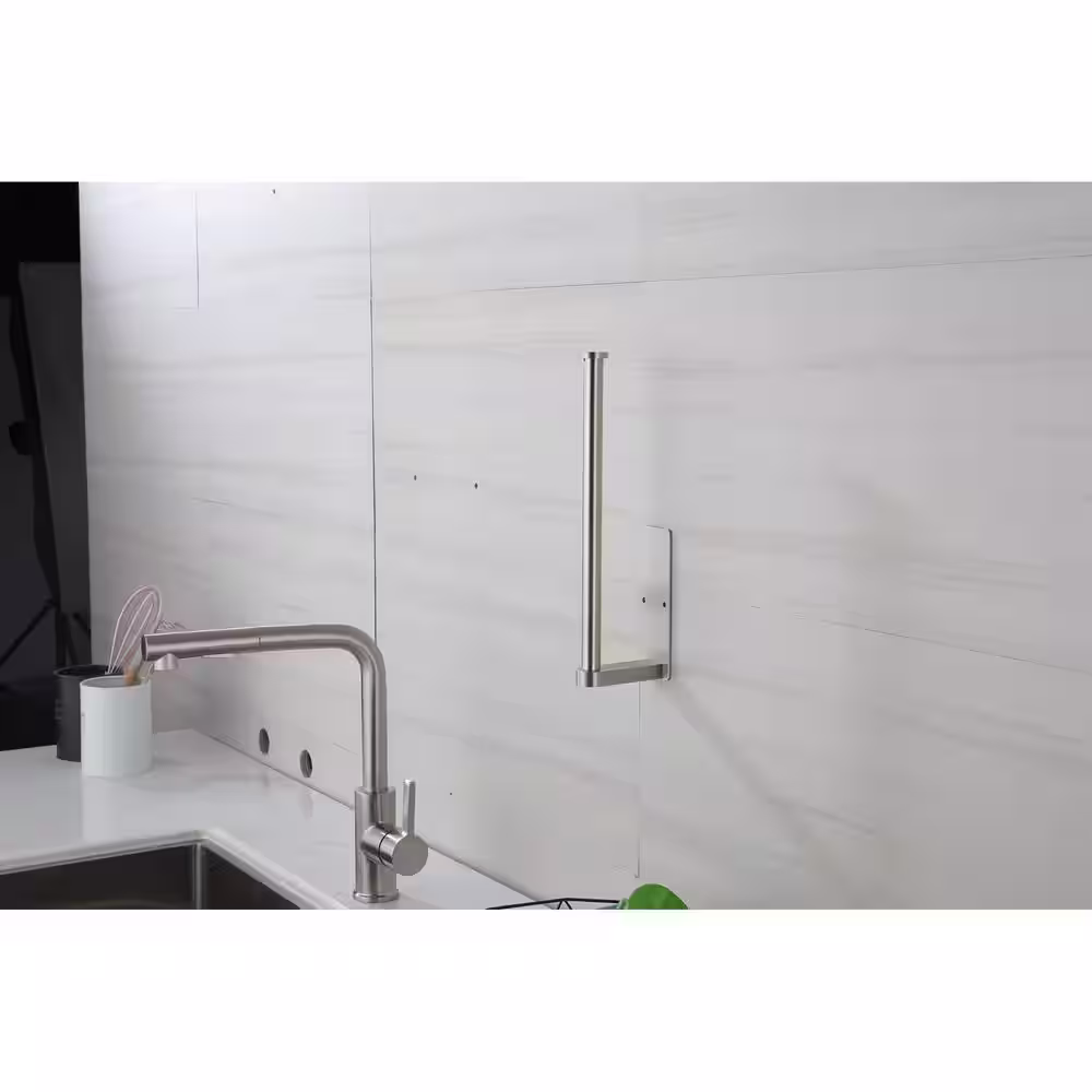 None Wall Mount Brushed Nickel Paper Towel Holder (Set of 2)
