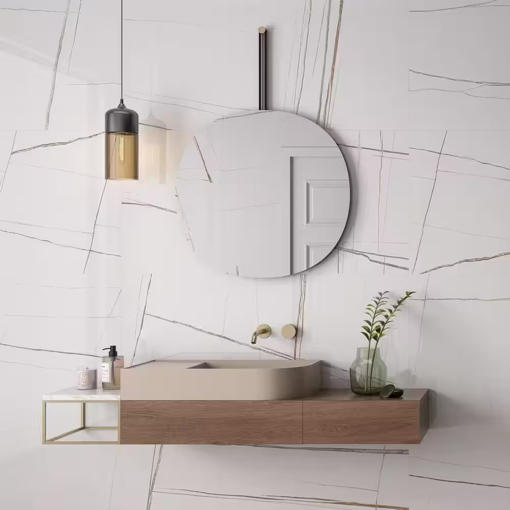 Ivy Hill Tile Terius Sahara Blanco 23.62 in. x 47.24 in. Polished Marble Look Porcelain Floor and Wall Tile (15.49 sq. ft./Case)
