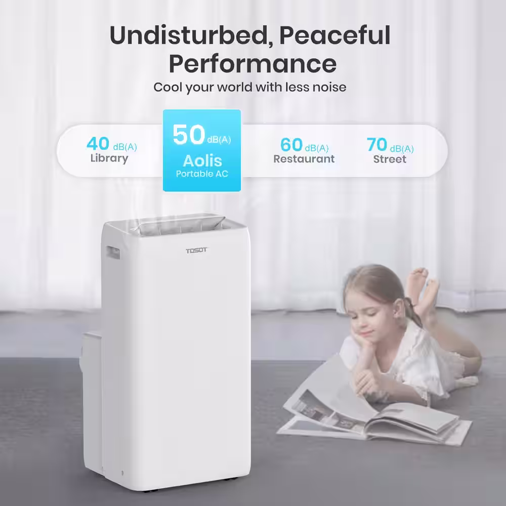 Tosot Aolis 12,000 BTU (8,000 BTU DOE) Portable Air Conditioner Swing Function Remote Control