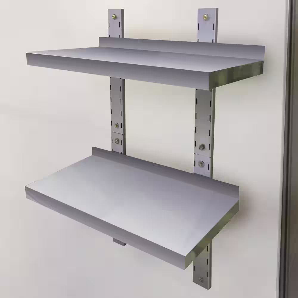Sportsman 24 in. 2-Shelf Stainless Steel Wall Mounted Garage Wall Shelf