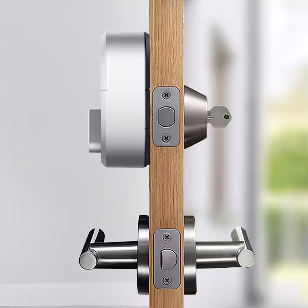 August Bluetooth Smart Lock Silver (Retrofits Over Existing Deadbolt)