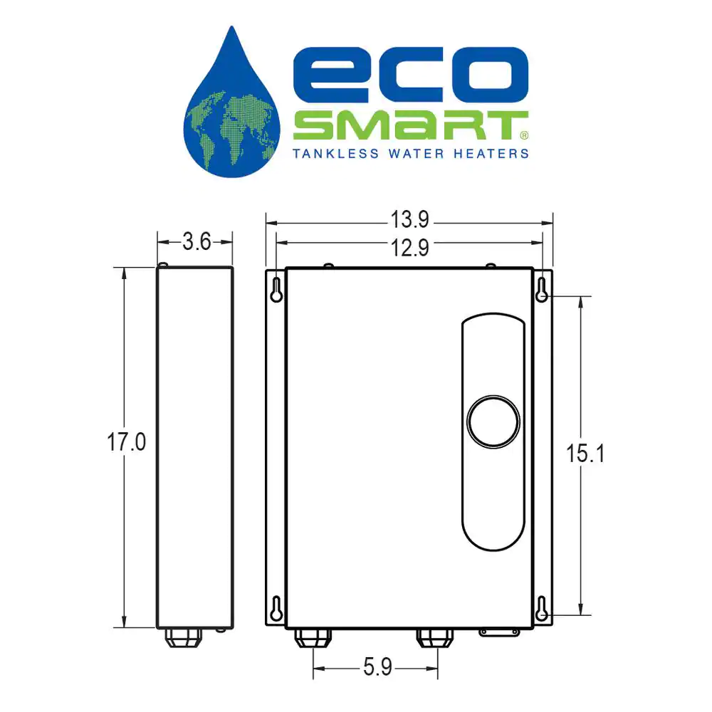 EcoSmart ECO 18 Tankless Electric Water Heater 18 kW 240 V