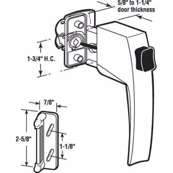 Prime-Line White, Screen or Storm Door Push Button Door Latch