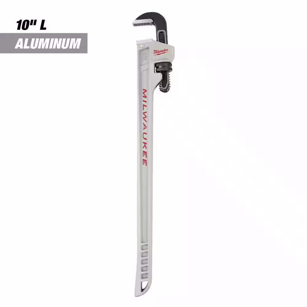 Milwaukee 10 in. Aluminum Pipe Wrench with POWERLENGTH Handle with 1 in. Mini Copper Tubing Cutter (2-PC)