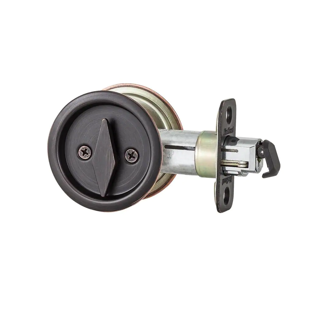 Kwikset 335 Privacy Venetian Bronze Round Pocket Door Lock