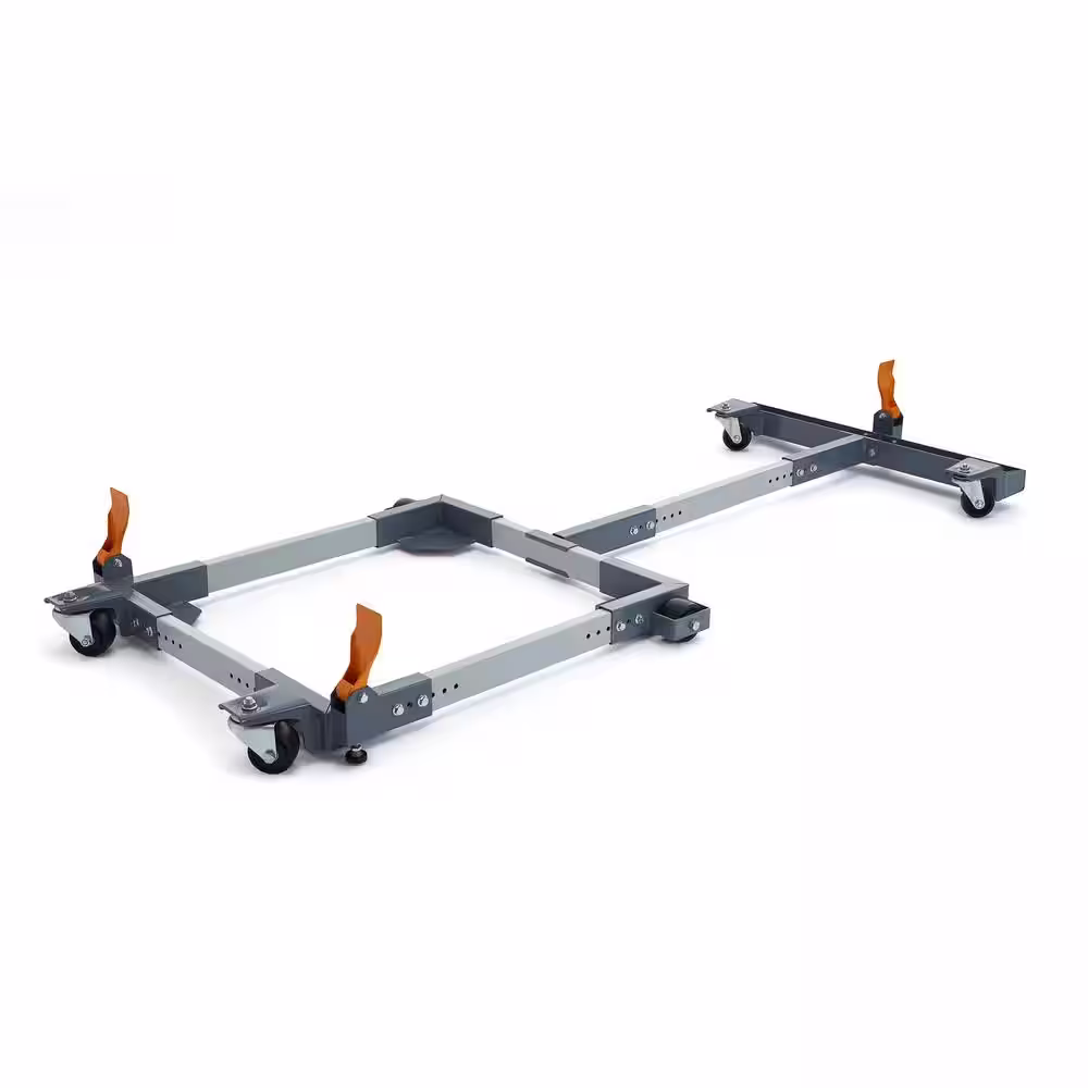 BORA Steel Super Duty 1500 lb. Capacity Universal Mobile Base + 32-45 in. Adjustable T-Extension Combo
